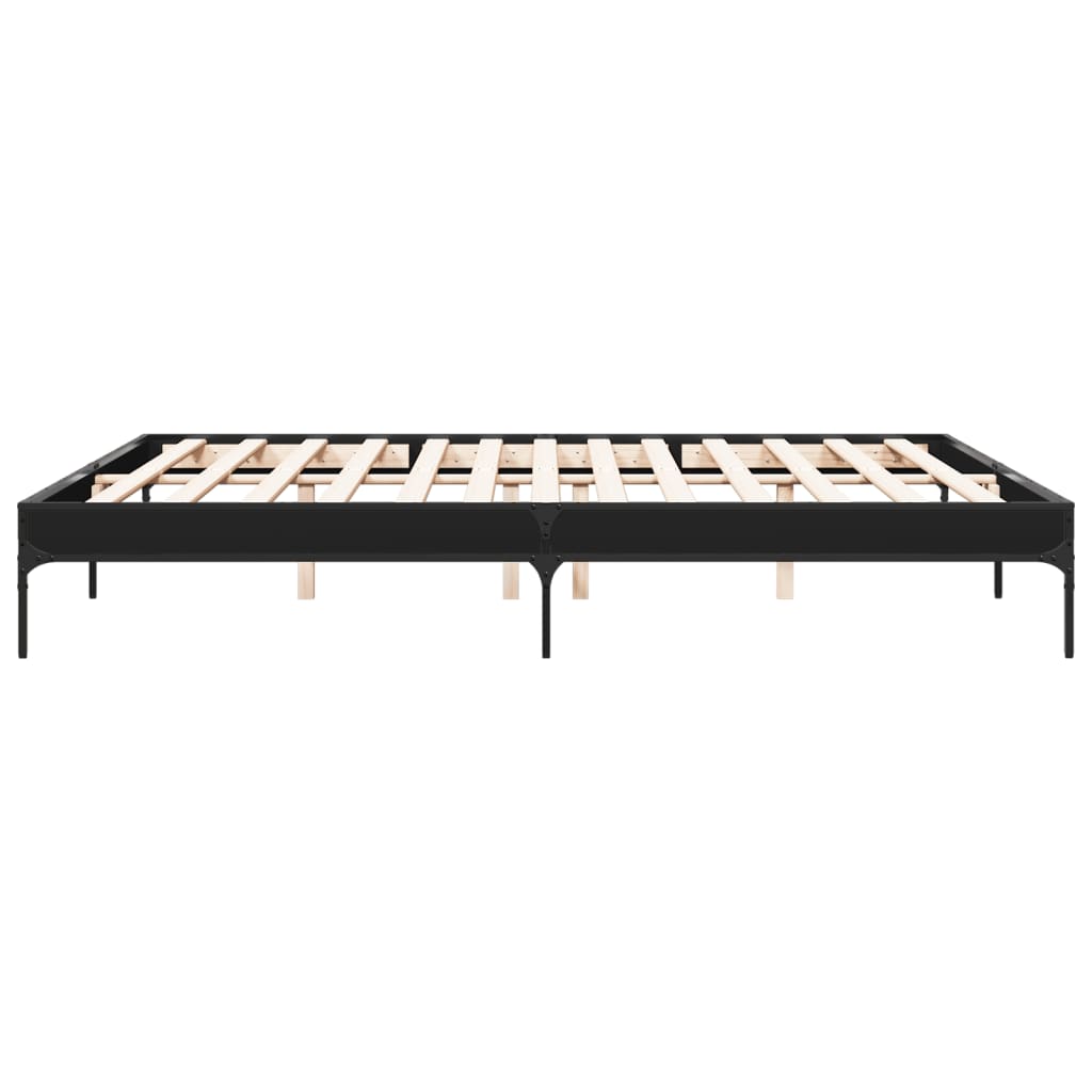 vidaXL Bed Frame without Mattress Black 200x200 cm