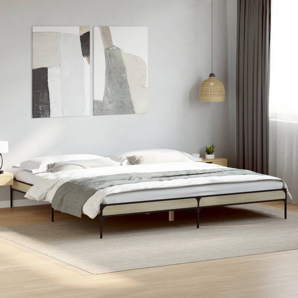 vidaXL Bed Frame without Mattress Sonoma Oak 200x200 cm