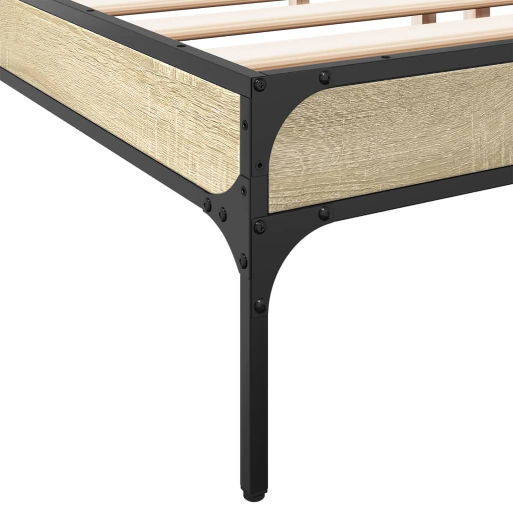 vidaXL Bed Frame without Mattress Sonoma Oak 200x200 cm