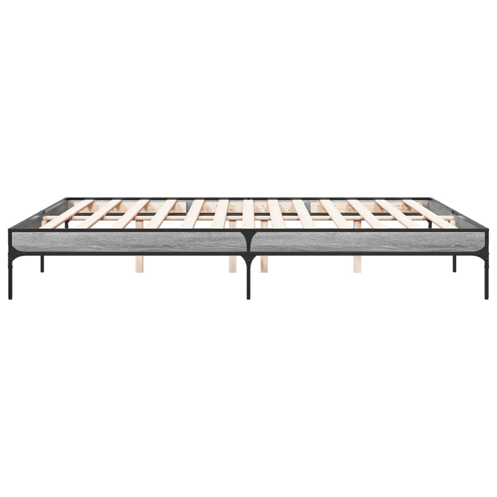 vidaXL Bed Frame without Mattress Grey Sonoma 200x200 cm