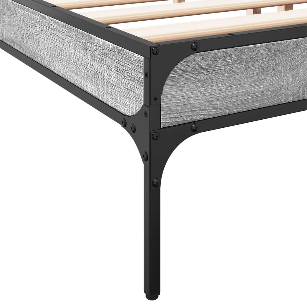 vidaXL Bed Frame without Mattress Grey Sonoma 200x200 cm