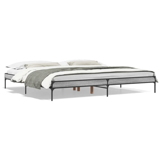 vidaXL Bed Frame without Mattress Grey Sonoma 200x200 cm