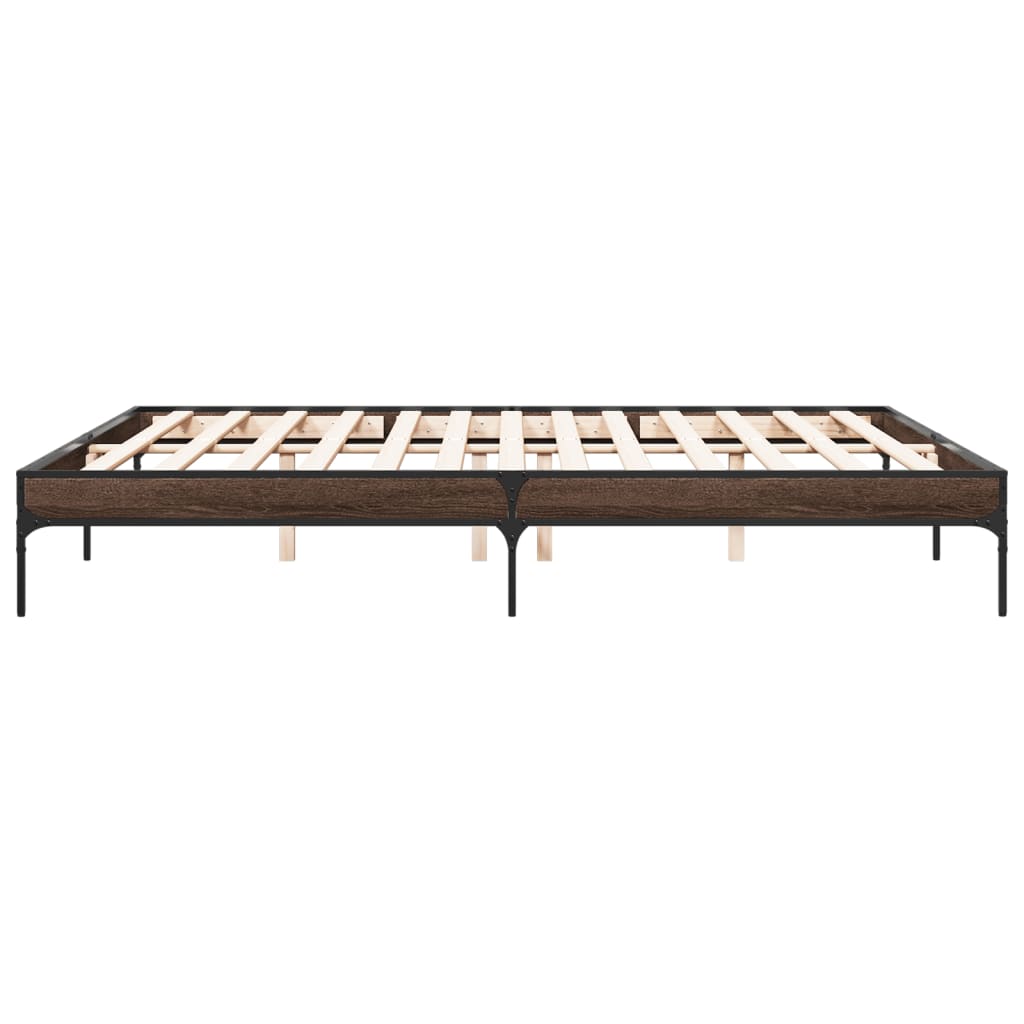 vidaXL Bed Frame without Mattress Brown Oak 200x200 cm