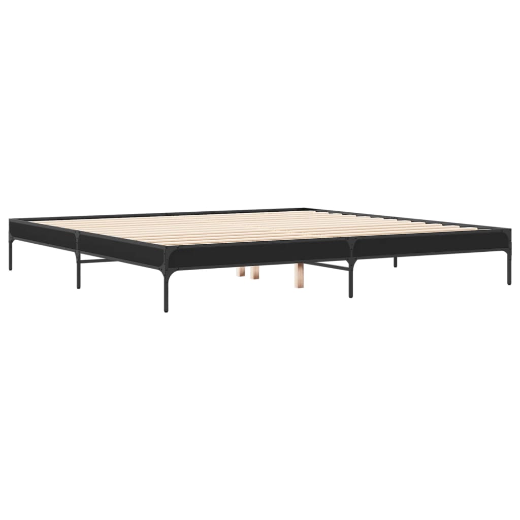 vidaXL Bed Frame without Mattress Black 180x200 cm Super King