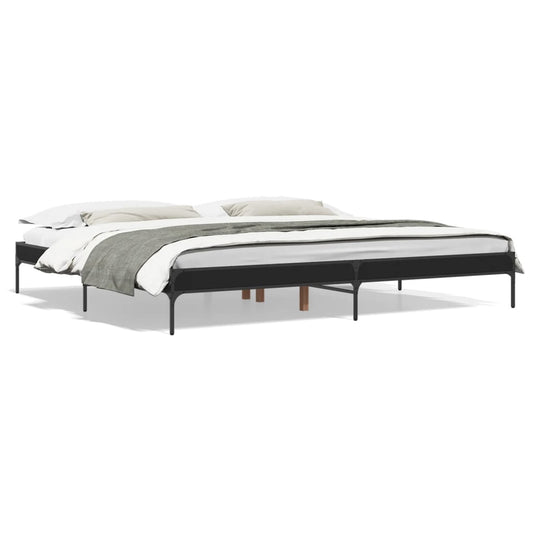 vidaXL Bed Frame without Mattress Black 180x200 cm Super King