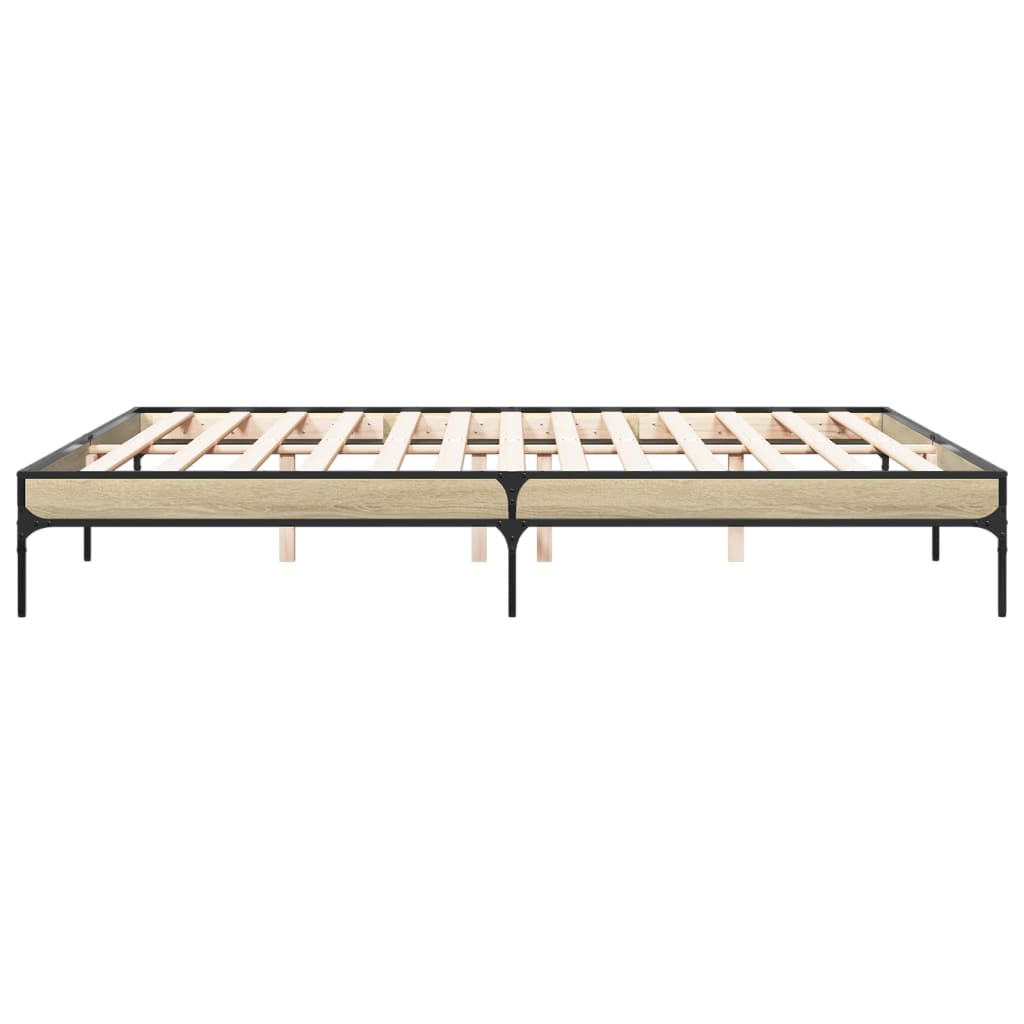 vidaXL Bed Frame without Mattress Sonoma Oak 180x200 cm Super King