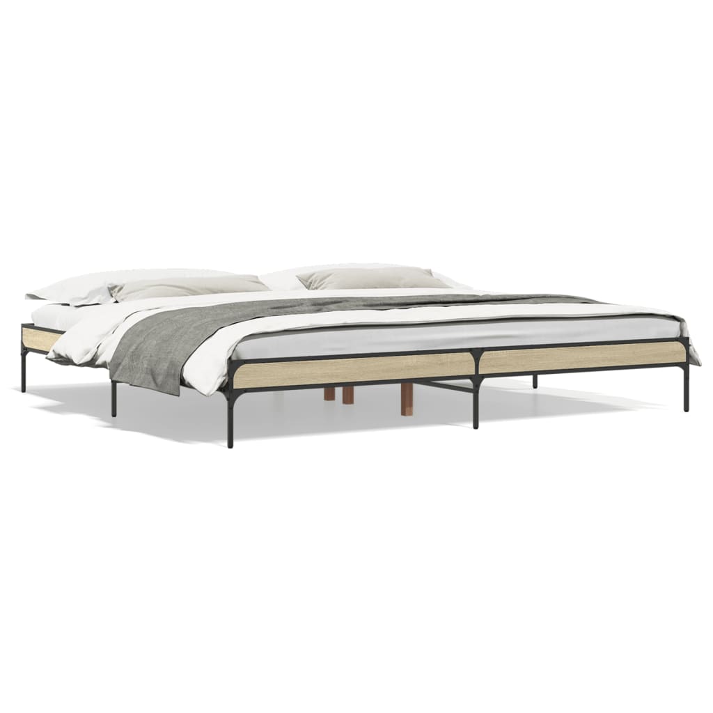 vidaXL Bed Frame without Mattress Sonoma Oak 180x200 cm Super King