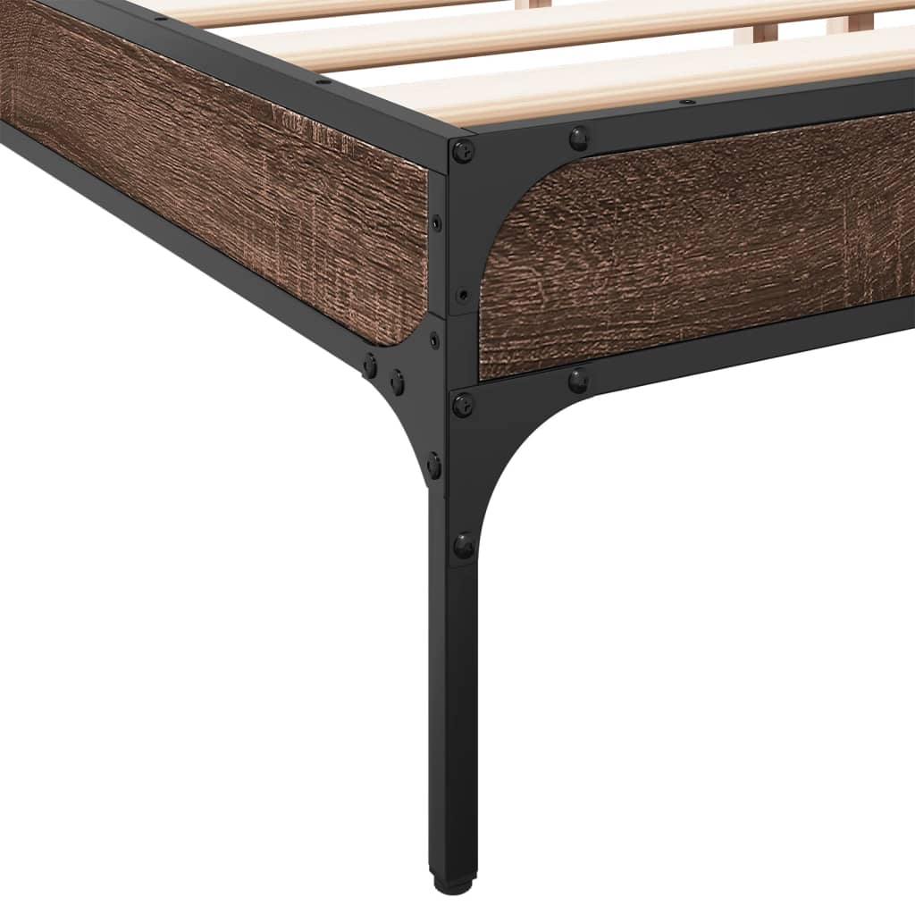 vidaXL Bed Frame without Mattress Brown Oak 180x200 cm Super King