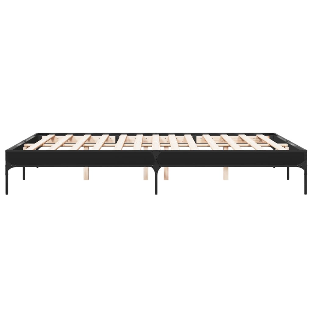 vidaXL Bed Frame without Mattress Black 160x200 cm