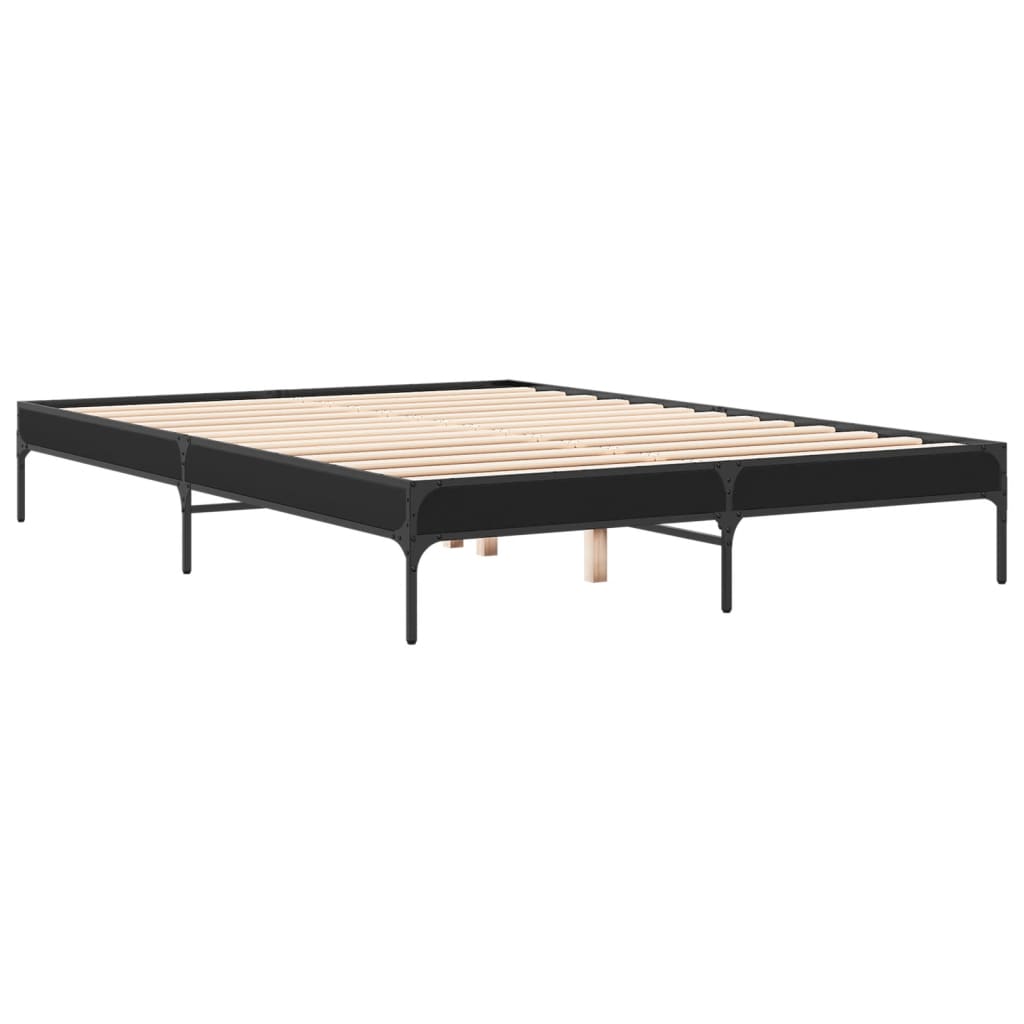 vidaXL Bed Frame without Mattress Black 160x200 cm