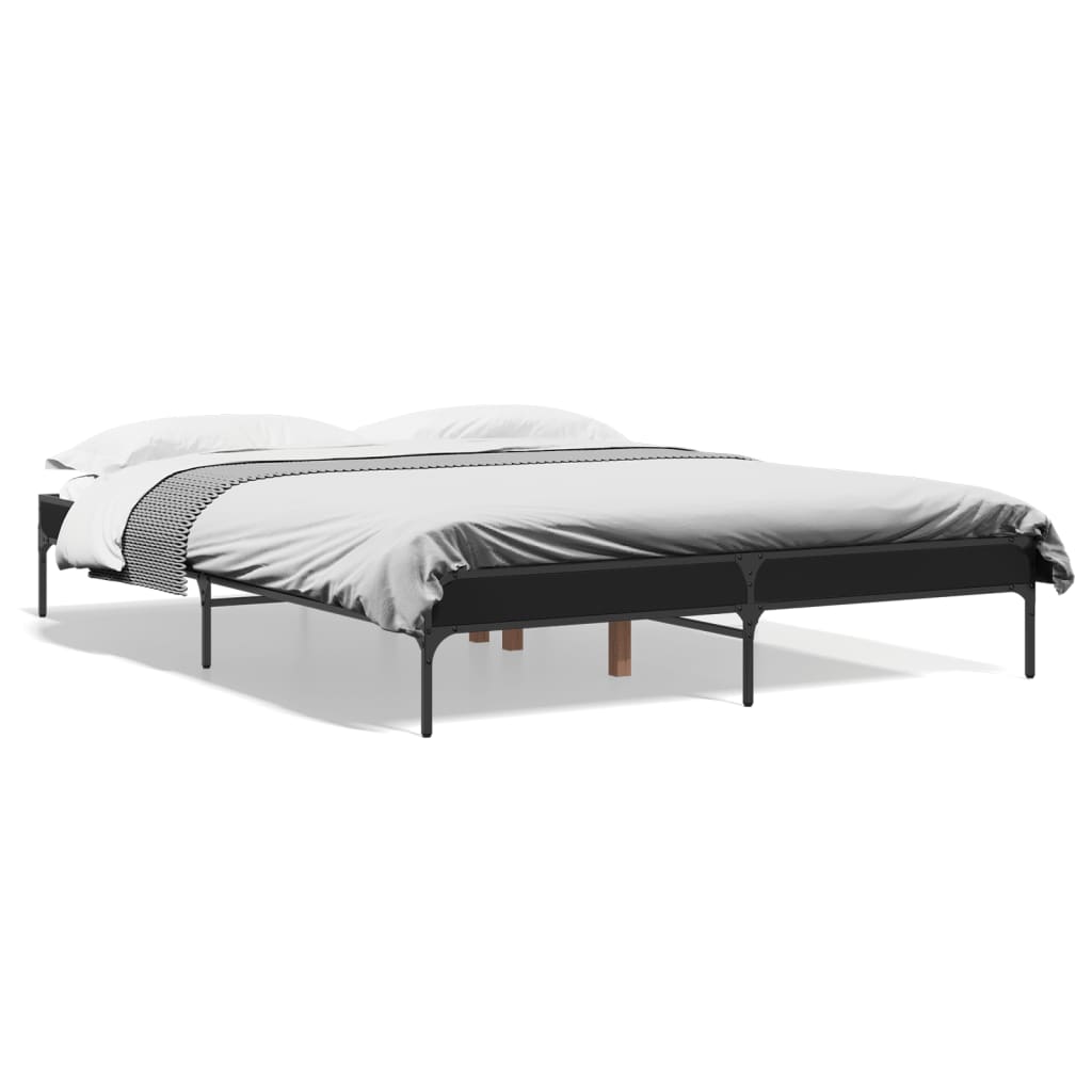 vidaXL Bed Frame without Mattress Black 160x200 cm