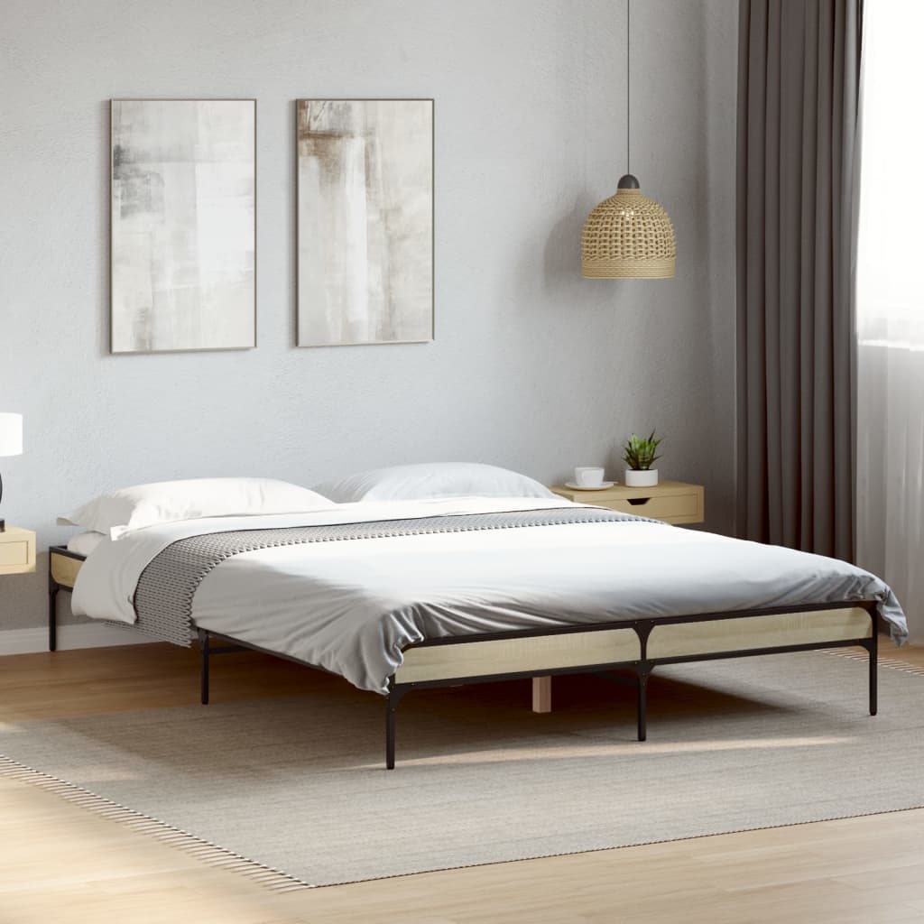 vidaXL Bed Frame without Mattress Sonoma Oak 160x200 cm