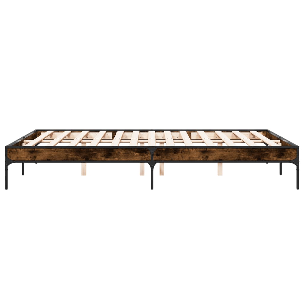 vidaXL Bed Frame without Mattress Smoked Oak 160x200 cm