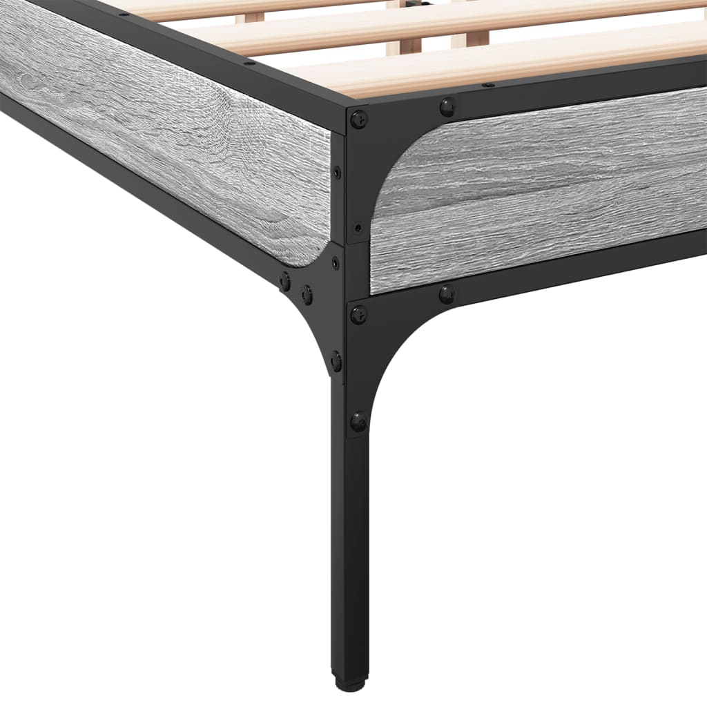 vidaXL Bed Frame without Mattress Grey Sonoma 160x200 cm