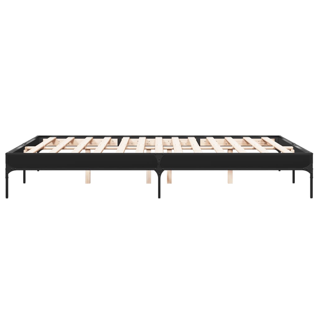 vidaXL Bed Frame without Mattress Black 150x200 cm King Size