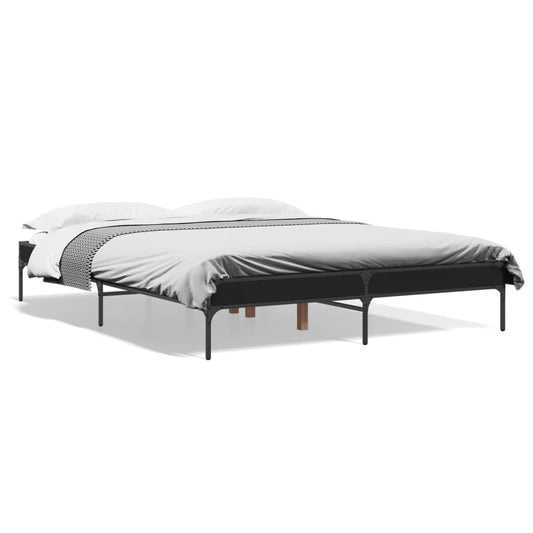 vidaXL Bed Frame without Mattress Black 150x200 cm King Size