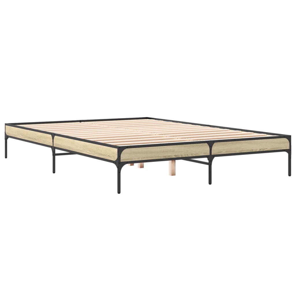 vidaXL Bed Frame without Mattress Sonoma Oak 150x200 cm King Size