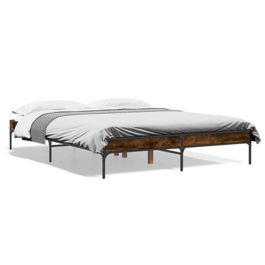 vidaXL Bed Frame without Mattress Smoked Oak 150x200 cm King Size