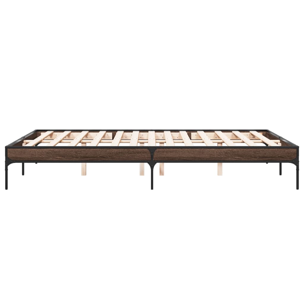 vidaXL Bed Frame without Mattress Brown Oak 150x200 cm King Size