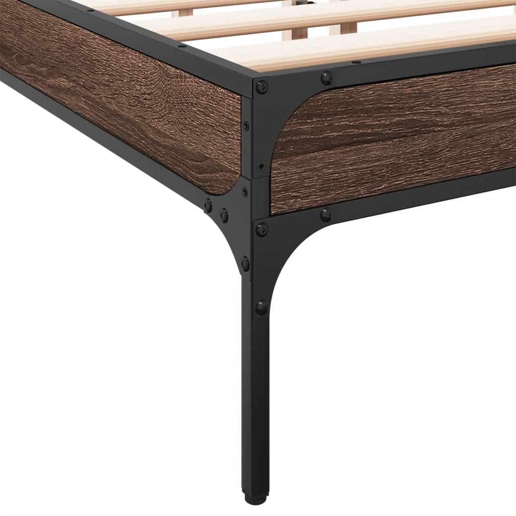 vidaXL Bed Frame without Mattress Brown Oak 150x200 cm King Size