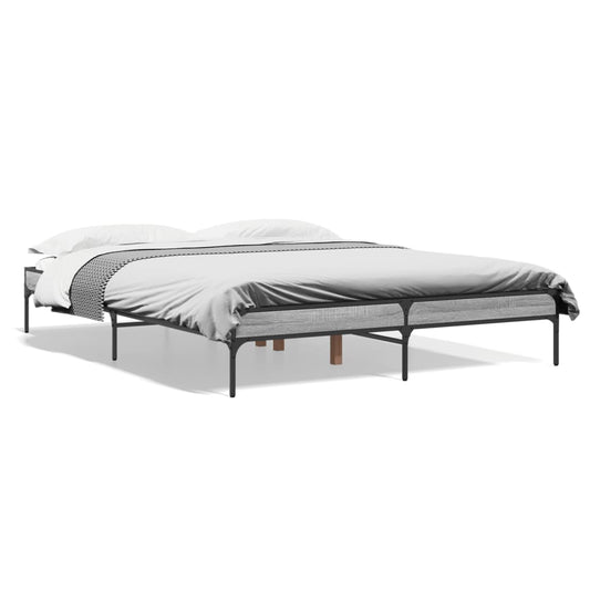 vidaXL Bed Frame without Mattress Grey Sonoma 140x200 cm