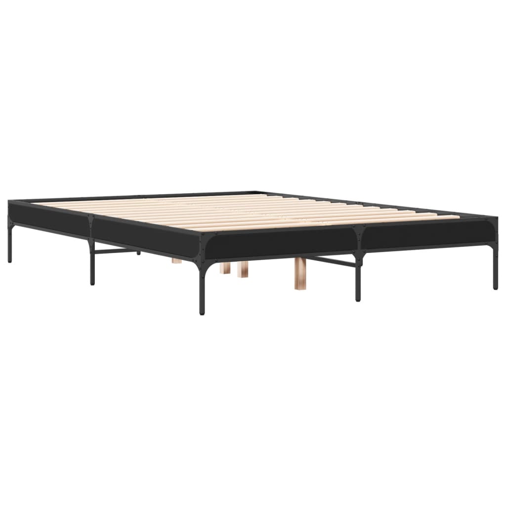 Bed Frame without Mattress Black 120x200 cm
