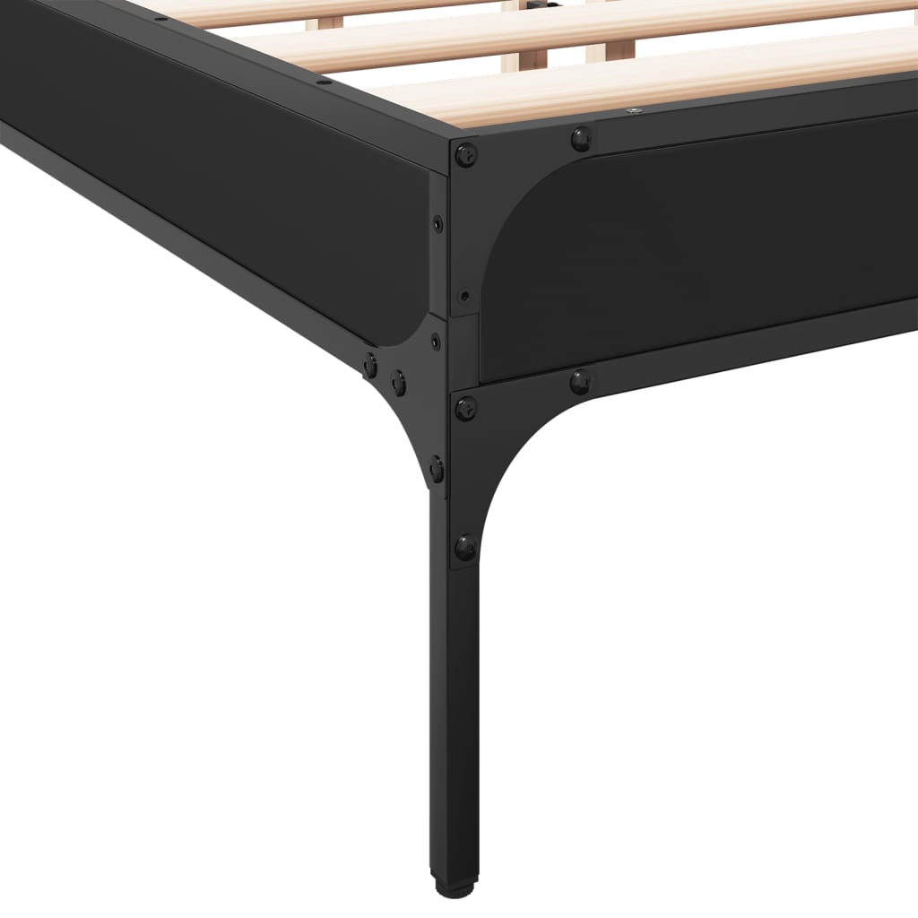 Bed Frame without Mattress Black 120x200 cm