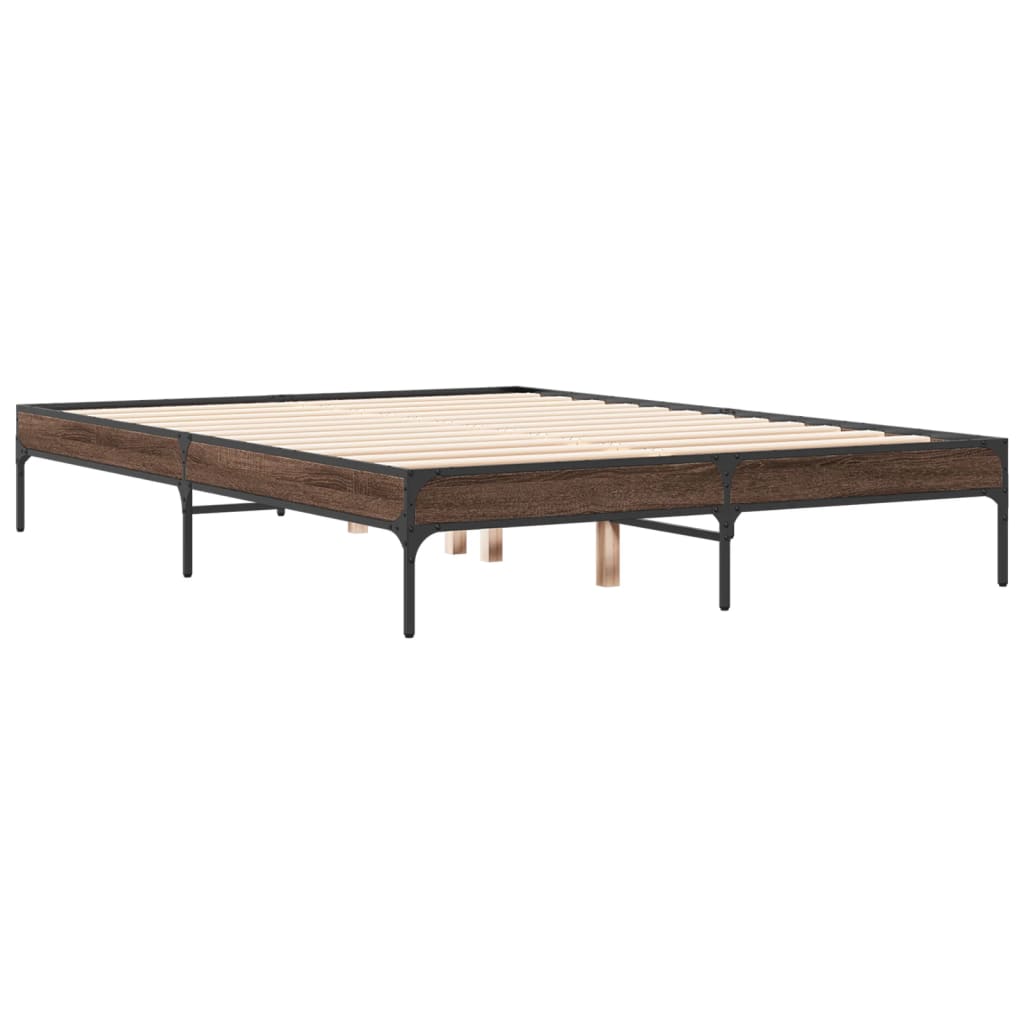 vidaXL Bed Frame without Mattress Brown Oak 120x200 cm