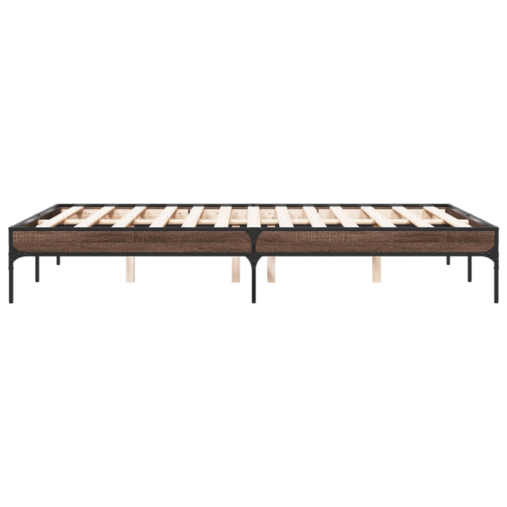 vidaXL Bed Frame without Mattress Brown Oak 120x200 cm