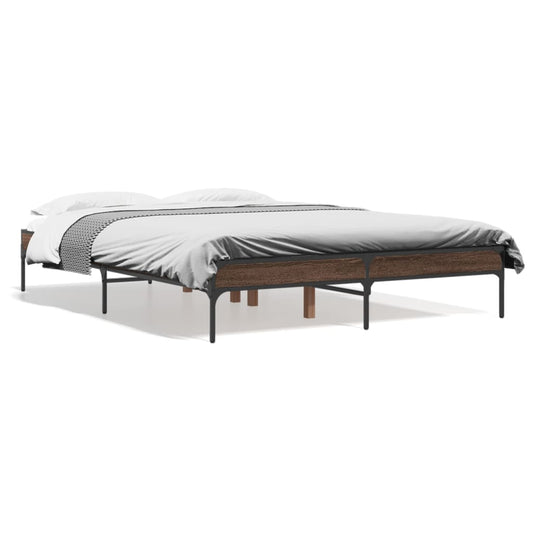 vidaXL Bed Frame without Mattress Brown Oak 120x200 cm