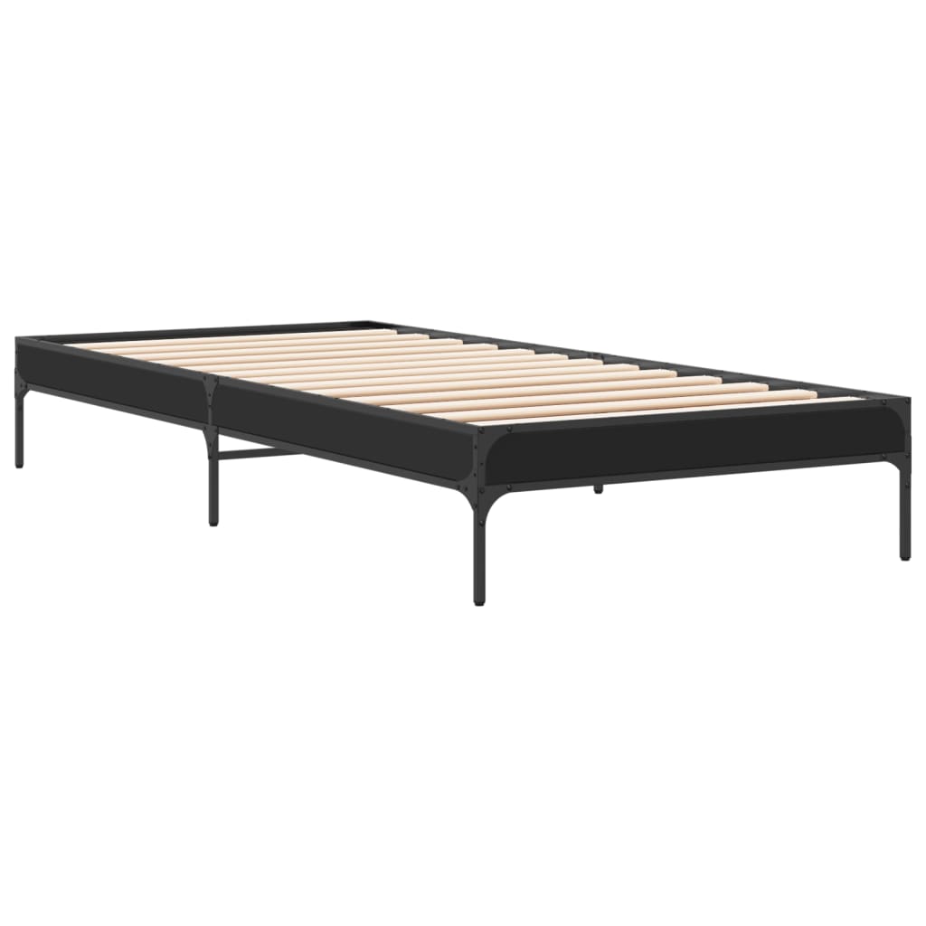 vidaXL Bed Frame without Mattress Black 100x200 cm