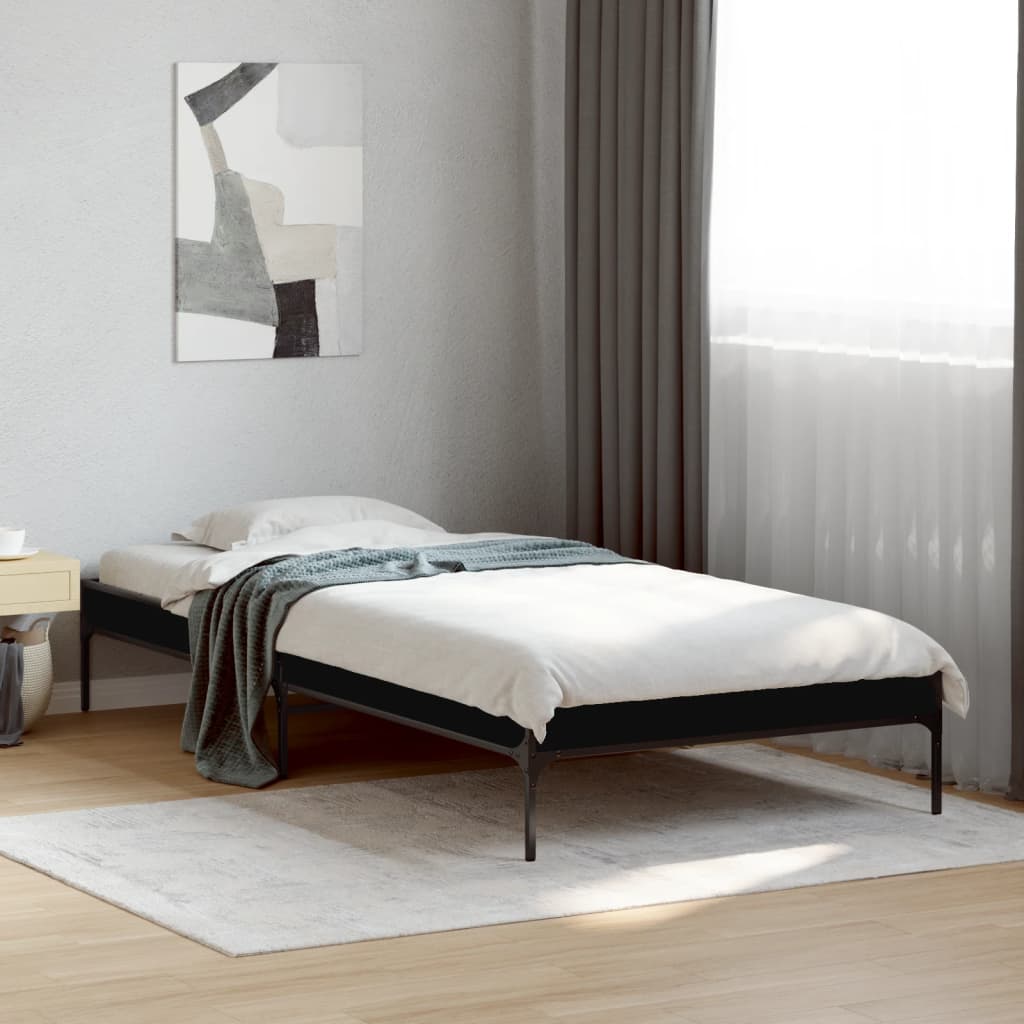 vidaXL Bed Frame without Mattress Black 100x200 cm