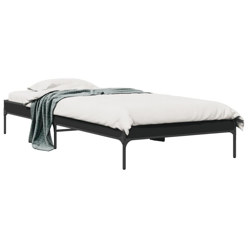 vidaXL Bed Frame without Mattress Black 100x200 cm