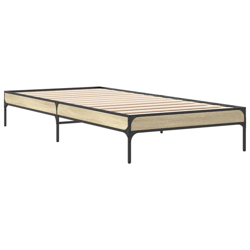 vidaXL Bed Frame without Mattress Sonoma Oak 100x200 cm