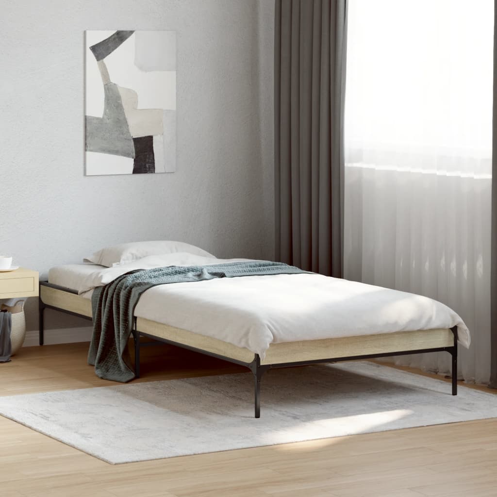 vidaXL Bed Frame without Mattress Sonoma Oak 100x200 cm