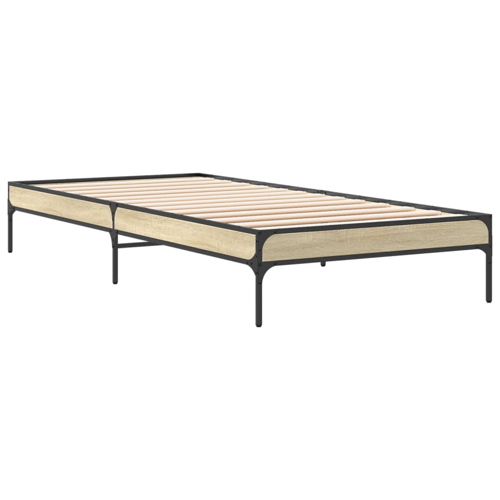 vidaXL Bed Frame without Mattress Sonoma Oak 100x200 cm