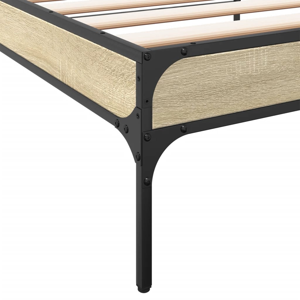 vidaXL Bed Frame without Mattress Sonoma Oak 100x200 cm