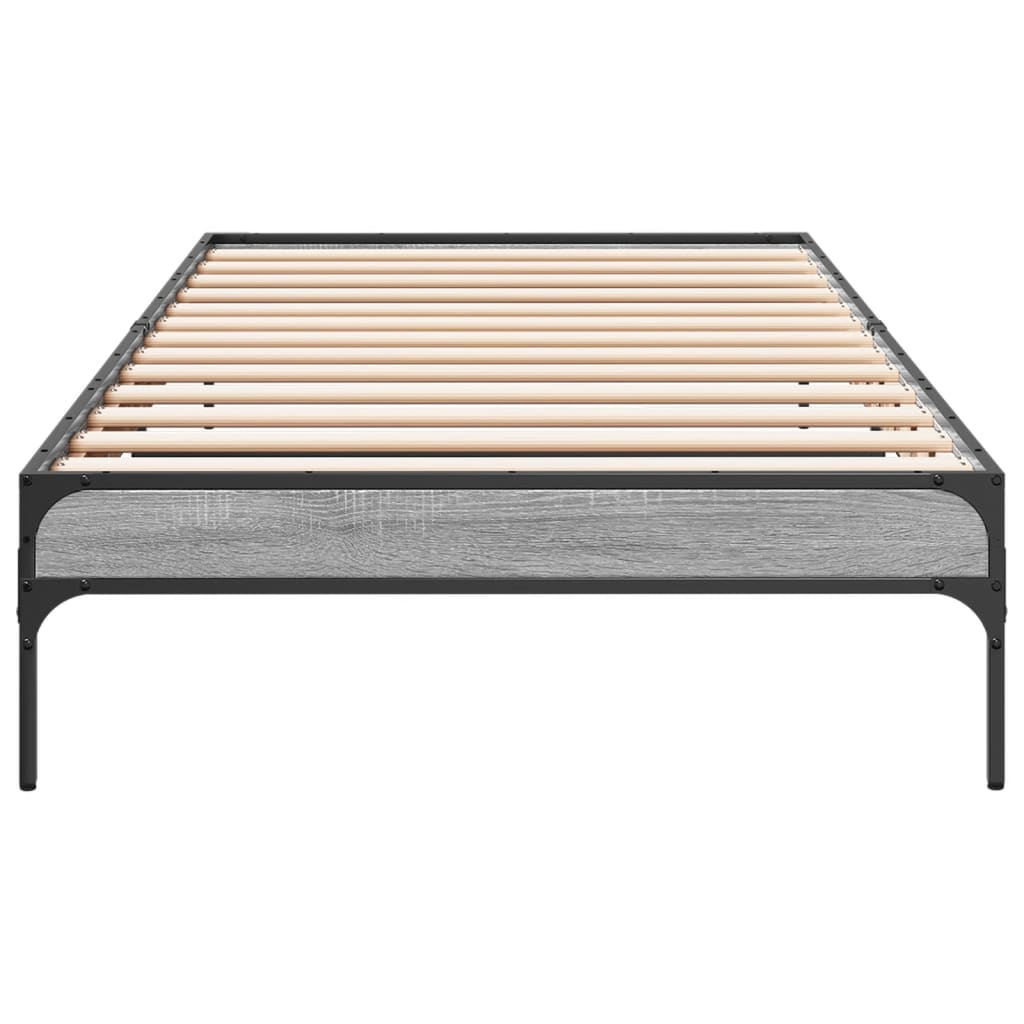 vidaXL Bed Frame without Mattress Grey Sonoma 100x200 cm