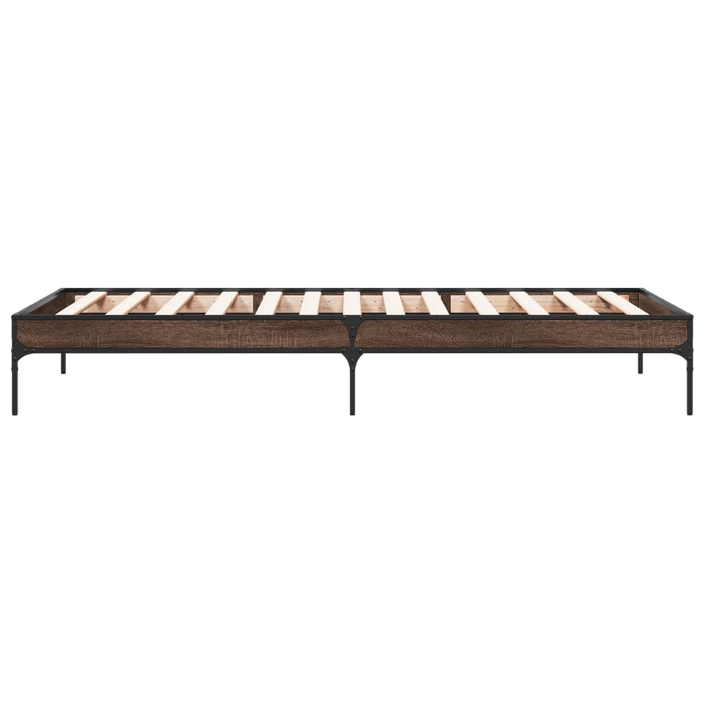 Bed Frame without Mattress Brown Oak 100x200 cm
