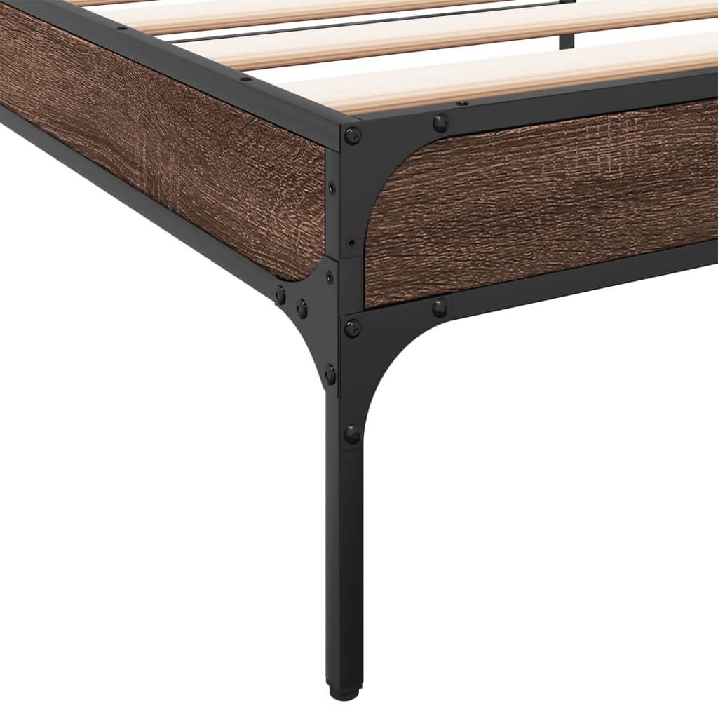 Bed Frame without Mattress Brown Oak 100x200 cm