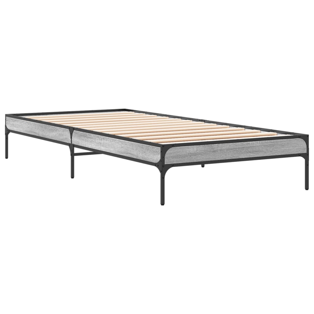 vidaXL Bed Frame without Mattress Grey Sonoma 90x200 cm