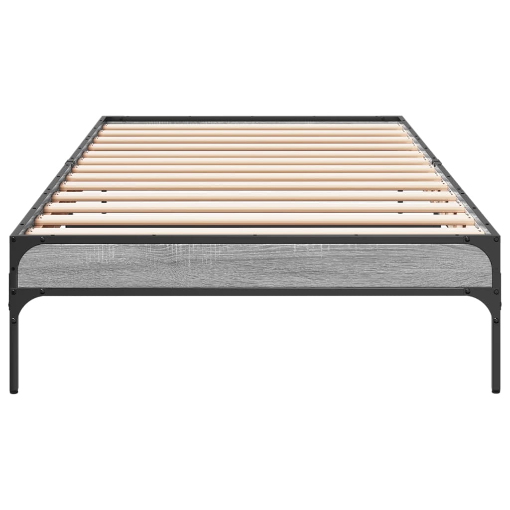 vidaXL Bed Frame without Mattress Grey Sonoma 90x200 cm