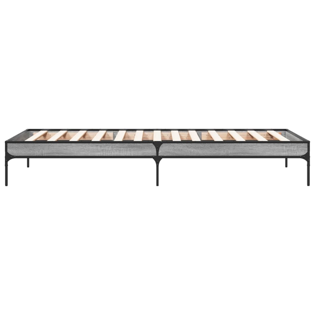 vidaXL Bed Frame without Mattress Grey Sonoma 90x200 cm