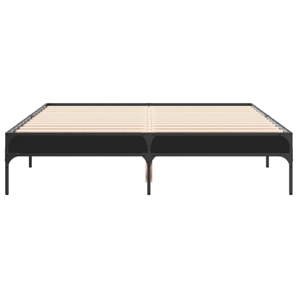 vidaXL Bed Frame without Mattress Black 140x190 cm