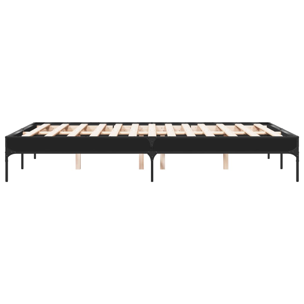 vidaXL Bed Frame without Mattress Black 140x190 cm