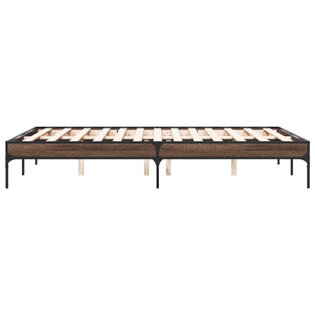 vidaXL Bed Frame without Mattress Brown Oak 140x190 cm