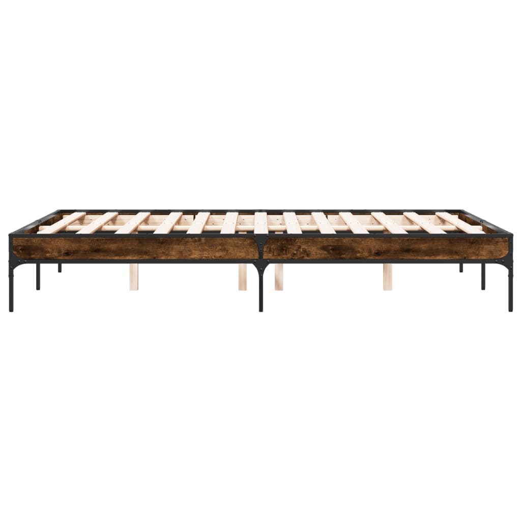 vidaXL Bed Frame without Mattress Smoked Oak 135x190 cm Double