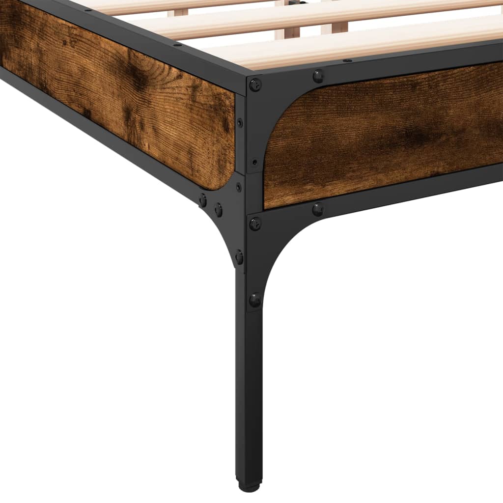 vidaXL Bed Frame without Mattress Smoked Oak 135x190 cm Double