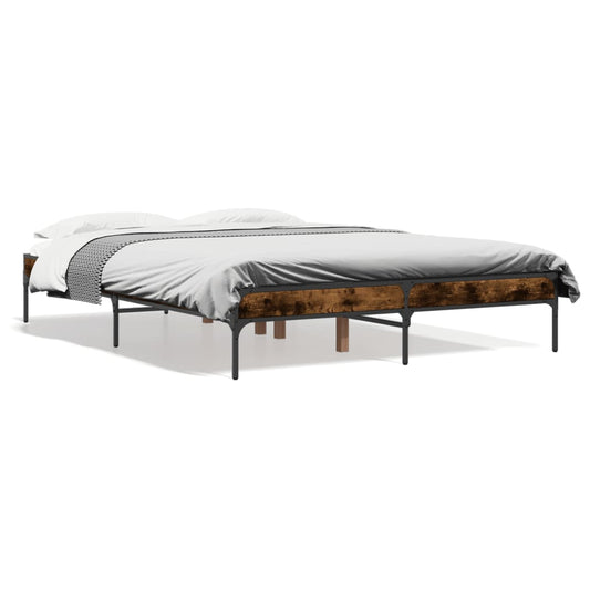 vidaXL Bed Frame without Mattress Smoked Oak 120x190 cm Small Double