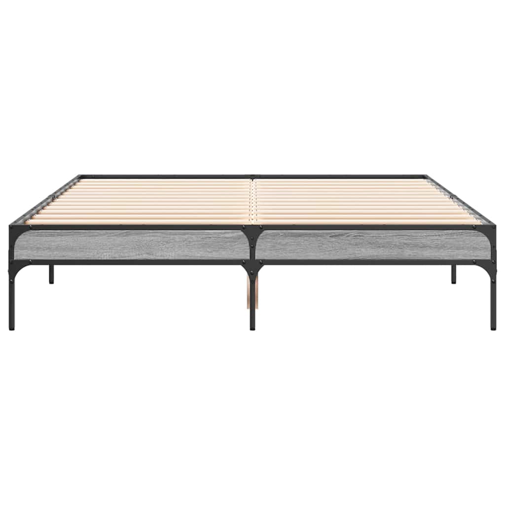Bed Frame without Mattress Grey Sonoma 120x190 cm Small Double